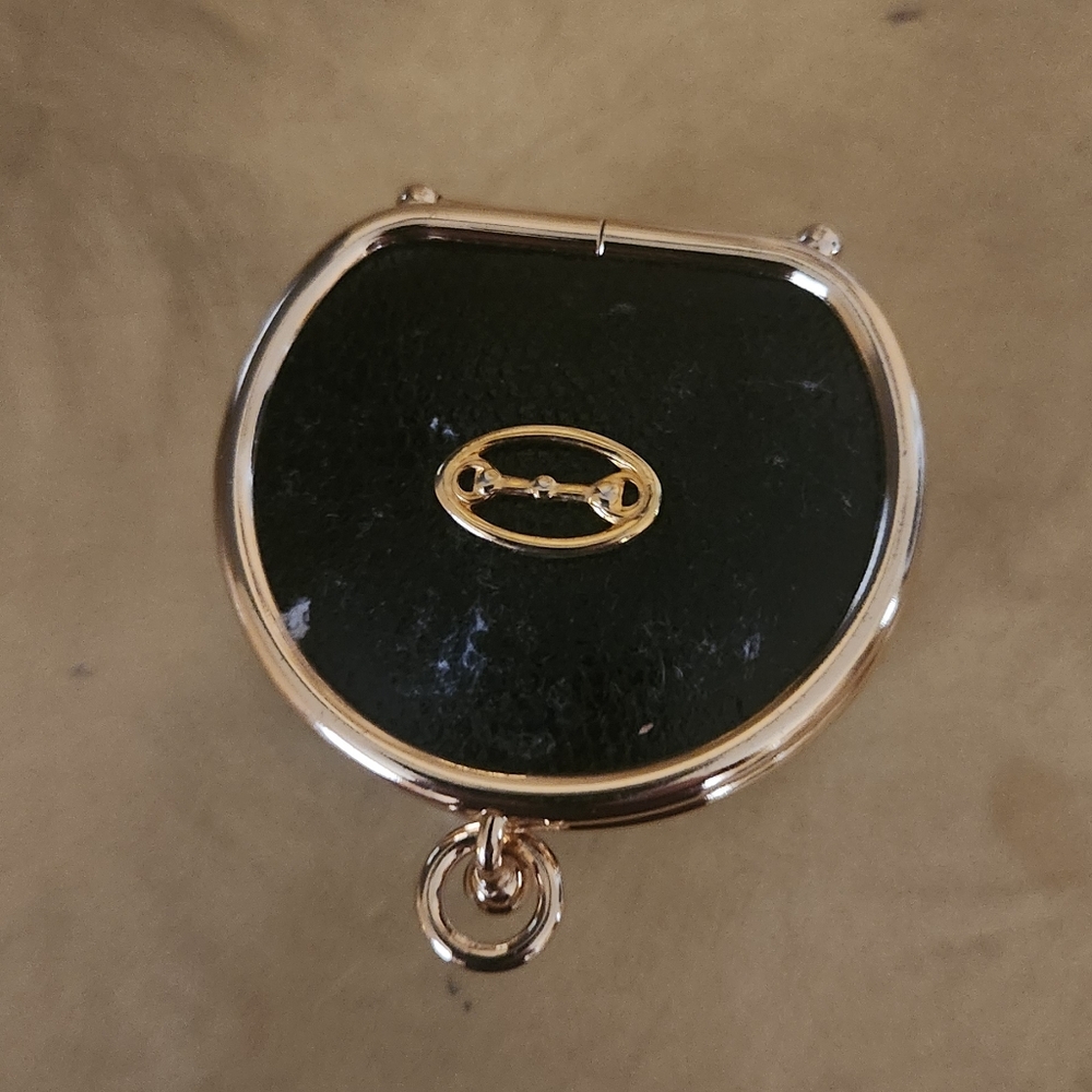 Vintage Black Leather Change Purse